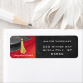 Étiquette Congratulations Graduate Black and Red (En situation)