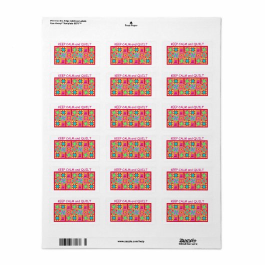 Étiquette Conserver le calme et la surface composée à plusie (Feuille entière)