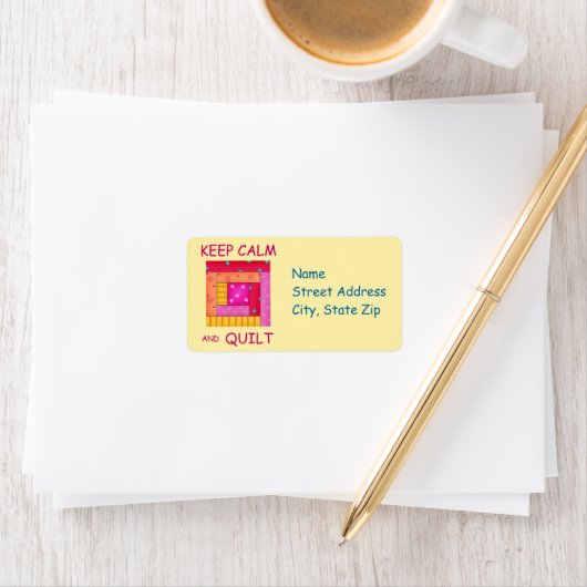 Étiquette Conserver le calme et la surface composée bloc de (En situation)