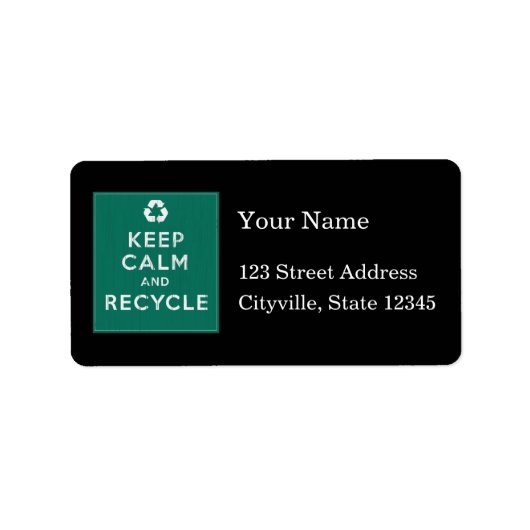 Étiquette Conserver le calme et le recyclage (Devant)
