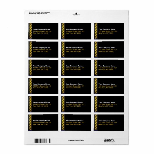 Étiquette Construction (Feuille entière)