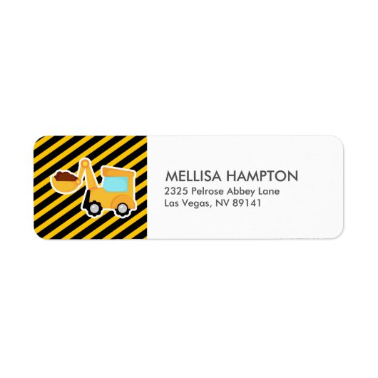 Étiquette CONSTRUCTION Baby shower d'anniversaire (Devant)