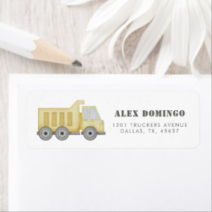 Étiquette Construction Camion Véhicules Garçons Adresse de r