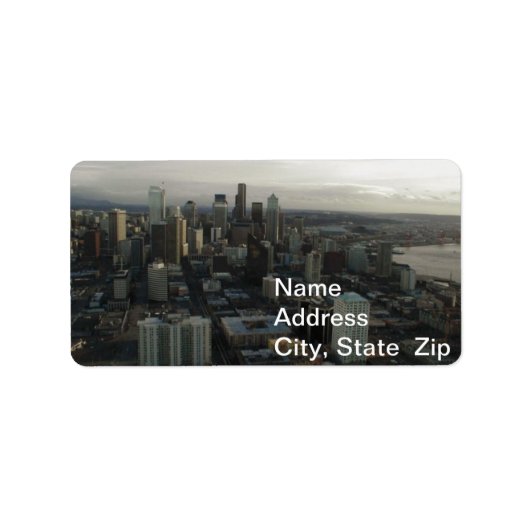 Étiquette Construction de l'aiguille spatiale Seattle (Devant)