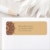 Étiquette Contemporain Brown Peach Mandala (En situation)