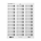 Étiquette Contemporain Faux Argent Ombre Gris (Feuille entière)