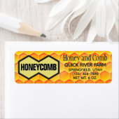 Étiquette Conteneur en pot de miel de peigne coupé (En situation)