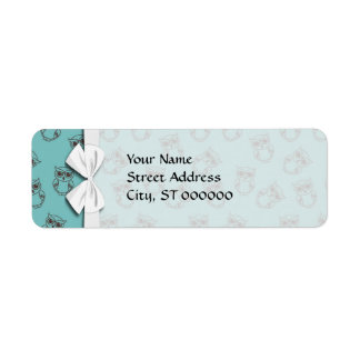 Étiquette contours de choux mignons sur bleu