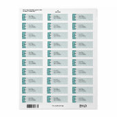 Étiquette contours de choux mignons sur bleu (Feuille entière)