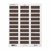 Étiquette Contre un mur Brown élégant (Feuille entière)