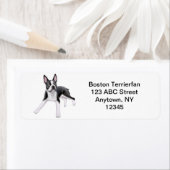 Étiquette Convivial Boston Terrier Personnalisable (En situation)