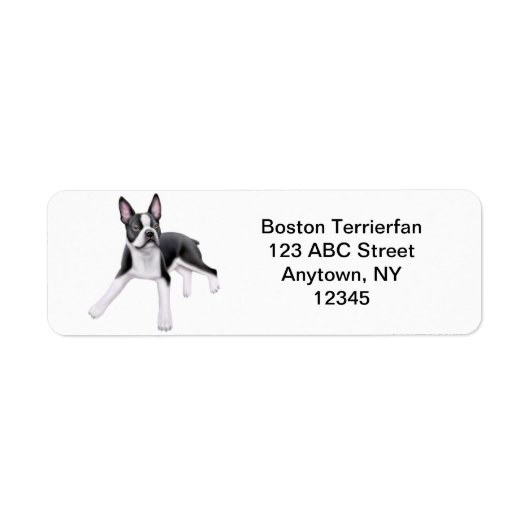 Étiquette Convivial Boston Terrier Personnalisable (Devant)
