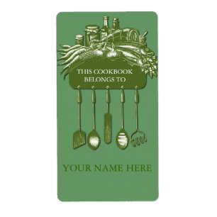Étiquette Cookbook Collection Plaque ..vert