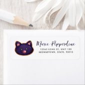 Étiquette Cookie Chat Noir Halloween personnalisable (En situation)