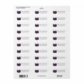 Étiquette Cookie Chat Noir Halloween personnalisable (Feuille entière)