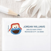 Étiquette Cookie Monster Visage Forestier | Ajoutez vos info (En situation)