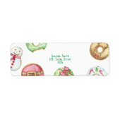 Étiquette Cookies beignets d'aquarelle de Noël (Devant)
