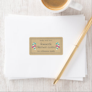 Étiquette Cookies de Noël rustiques faits maison Papier Kraf