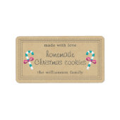 Étiquette Cookies de Noël rustiques faits maison Papier Kraf (Devant)