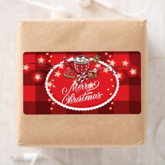 Étiquette Cookies et cacao Joyer Noël (En situation)