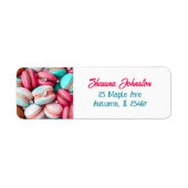 Étiquette Cookies Macaron turquoise et rose (Devant)