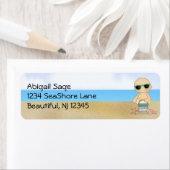 Étiquette Cool Beach Baby avec sand Bucket Adresse (En situation)