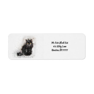 Étiquette Cool Black Cat Distressed Photo