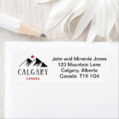 Étiquette Cool Calgary Canada Mountains Maple Leaf (En situation)