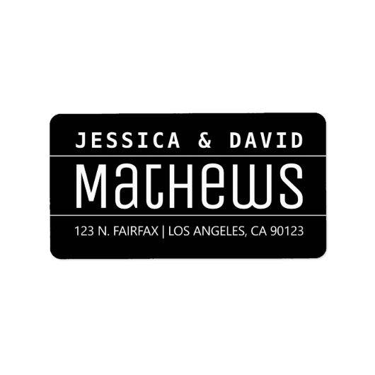 Étiquette Cool Créatif à l'air noir et blanc (Devant)