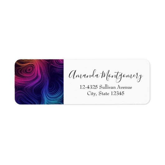 Étiquette Cool des 60 cercles Vibe et des tourbillons Motif (Devant)