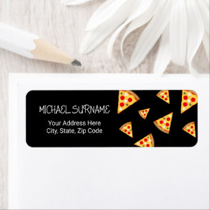 Étiquette Cool et fun pizza tranches motif