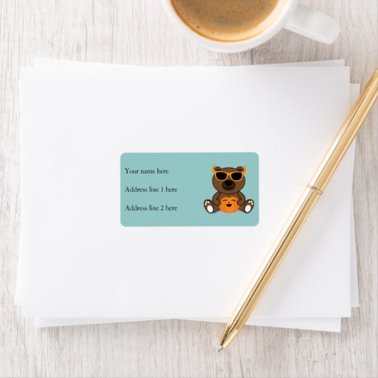 Étiquette Cool mignon Halloween lunettes de soleil et citrou (En situation)