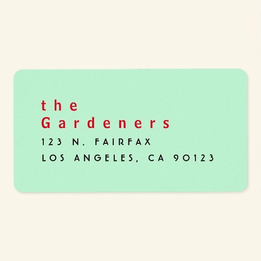 Étiquette Cool minimaliste vert rouge noir