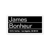 Étiquette Cool Modern Black & White Adresse de retour (Devant)