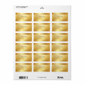 Étiquette Cool moderne Faux Gold Script Modèle Top Adresse (Feuille entière)