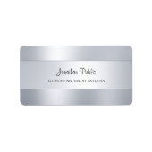 Étiquette Cool moderne Script Modèle argent Top Adresse (Devant)