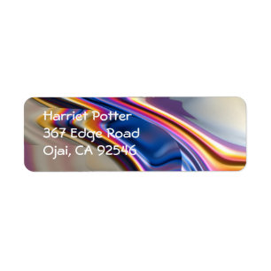 Étiquette Cool rose violet Abstrait Fractal Art