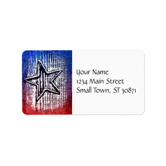 Étiquette Cool Rustic Lone Star Pop Art Imprimer (Devant)