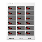 Étiquette Cool tendance Lèvres rouges, Gris (Feuille entière)