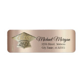 Étiquette Cooper de chapeau de remise des diplômes élégant (Devant)