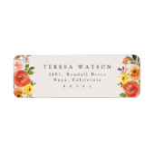 Étiquette Coordonnée florale chic - Adresse de retour (Devant)