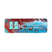 Étiquette Copper and Teal Acrylic Flow (Devant)