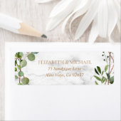 Étiquette Copper Geometry Eucalyptus Marble Adresse de retou (En situation)