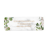 Étiquette Copper Geometry Eucalyptus Marble Adresse de retou (Devant)