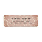 Étiquette Copper Rose Bokeh Adresse de retour (Devant)
