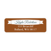 Étiquette Copper & Teal Green Address Label with Banner (Devant)