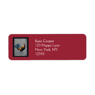 Étiquette Coq Bantam coloré