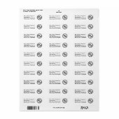 Étiquette Coq de poulet noir n blanc Adresse de retour (Feuille entière)