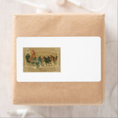 Étiquette Coq Hen Jetant Oeuf de Pâques (En situation)