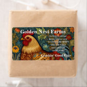 Étiquette Coq rétro chic poulet de campagne (En situation)